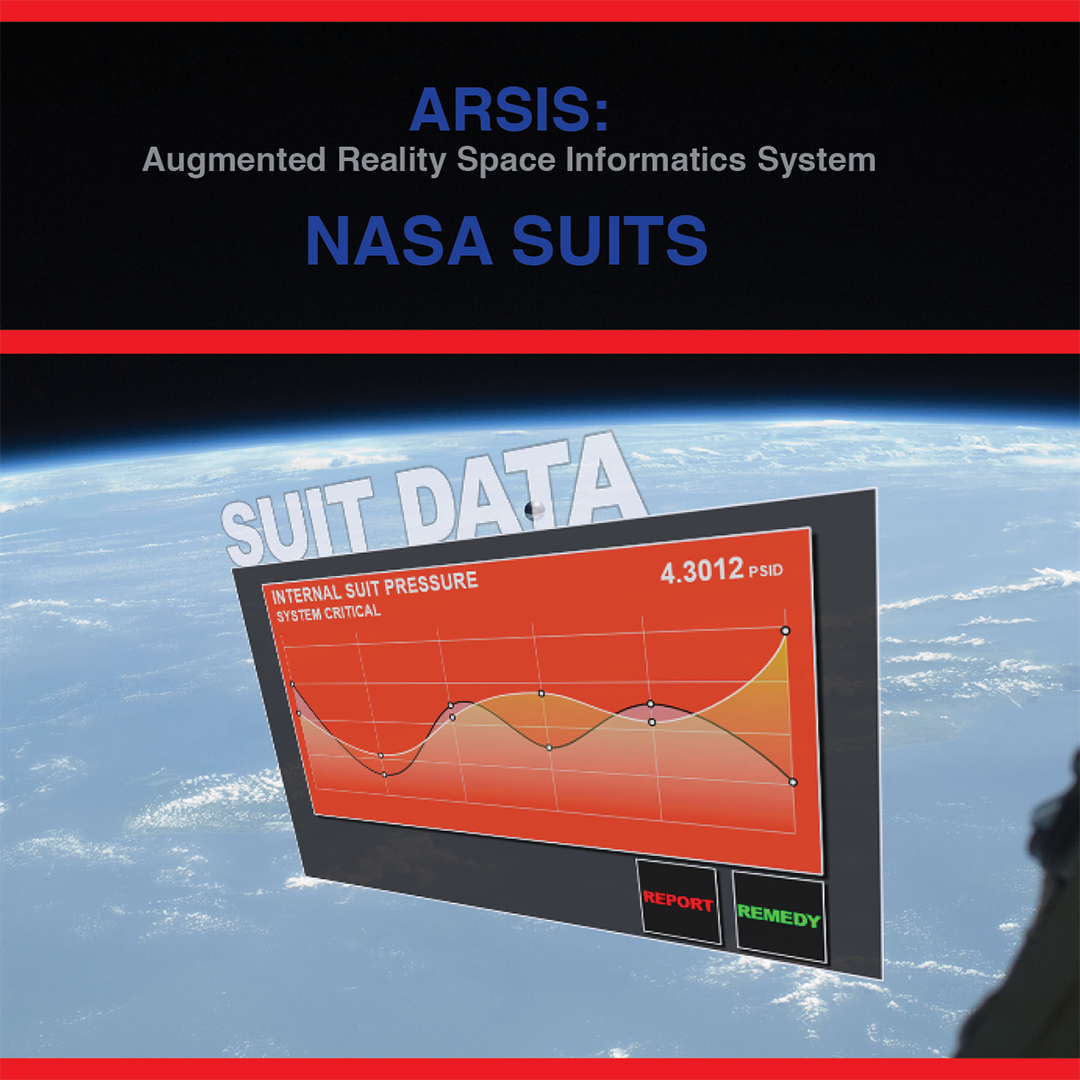 2019 BSU NASA SUITS Poster Detail with Astronaut above Earth